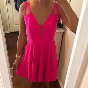 NBDx the NAVEN twins hot pink dress